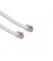 Cable de telefonico Blanco RJ11 MM 3m