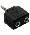 Adaptador de plug 3,5 mm a 2 jacks 3,5 mm, estéreo