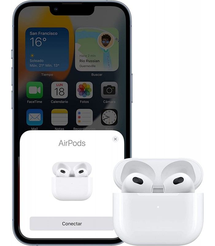 Airpods 3a Gen con estuche de  carga megasafe  Blanco